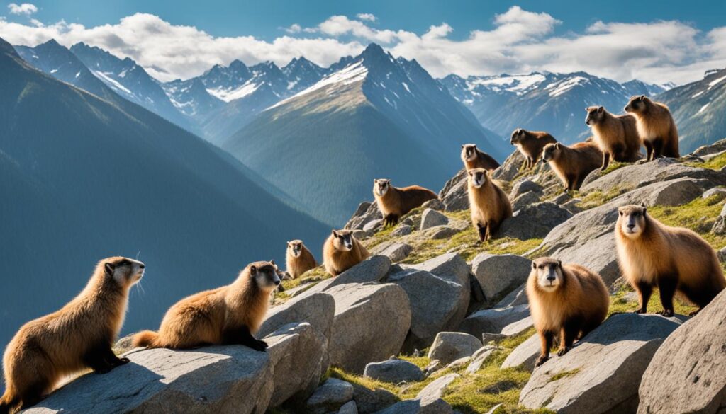 Habitantes das montanhas: cabras, íbex e marmotas